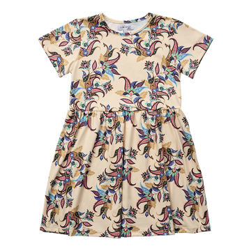 Liberté - Alma KIDS Babydoll Dress SS, 9652 - Vanilla Multicolor Paisley