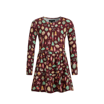 Liberté - Alma KIDS LS Babydoll Dress, 9658 - Ballerina Bordeaux