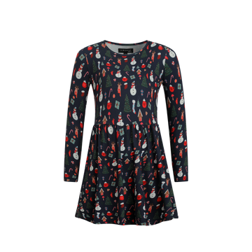 Liberté - Alma KIDS LS Babydoll Dress, 9658 - Cookiehouse Navy