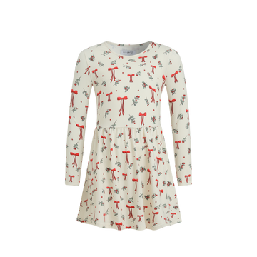 Liberté - Alma KIDS LS Babydoll Dress, 9658 - Red Bow Creme