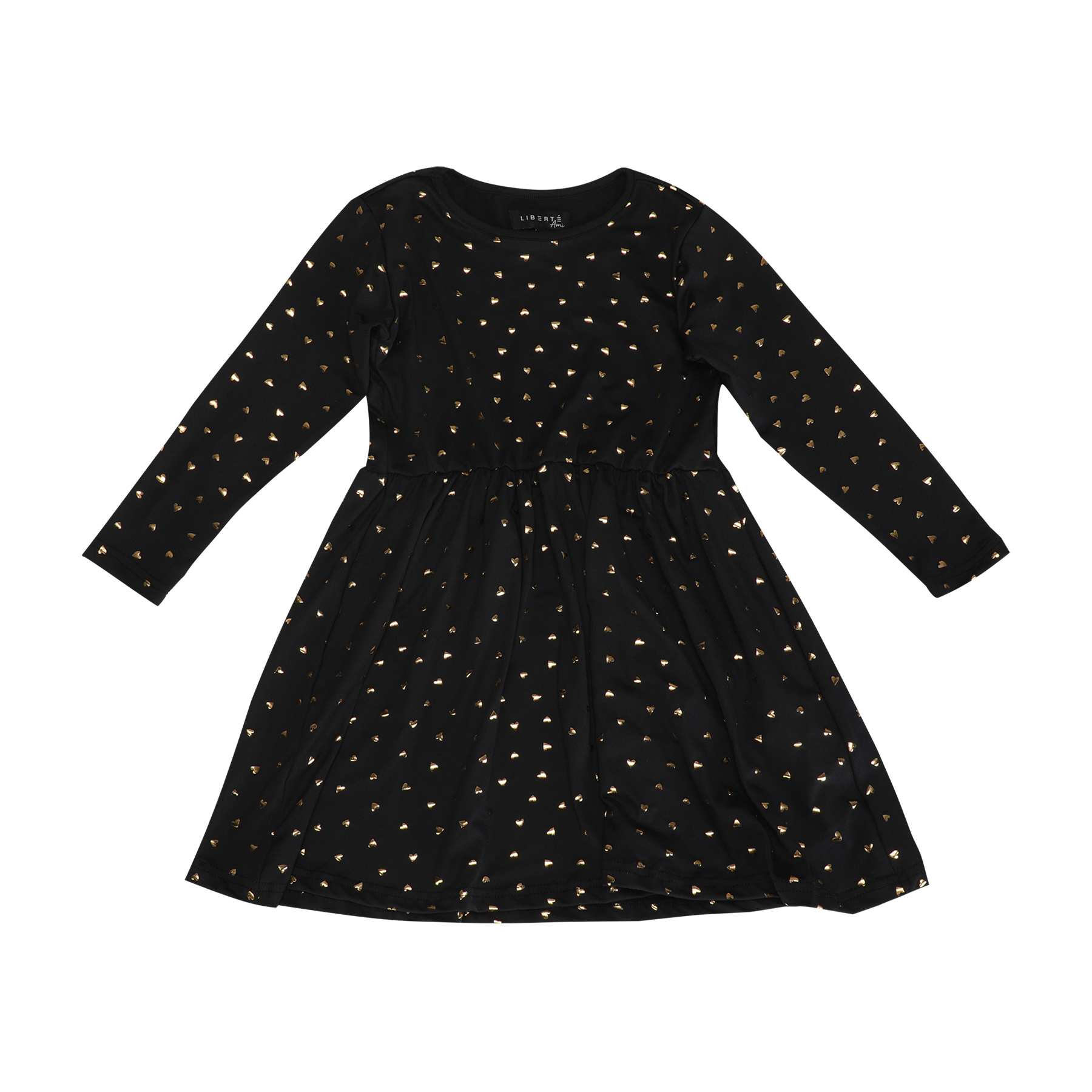 Liberté - Alma KIDS LS Babydoll Dress, 9658 - Black Gold Heart