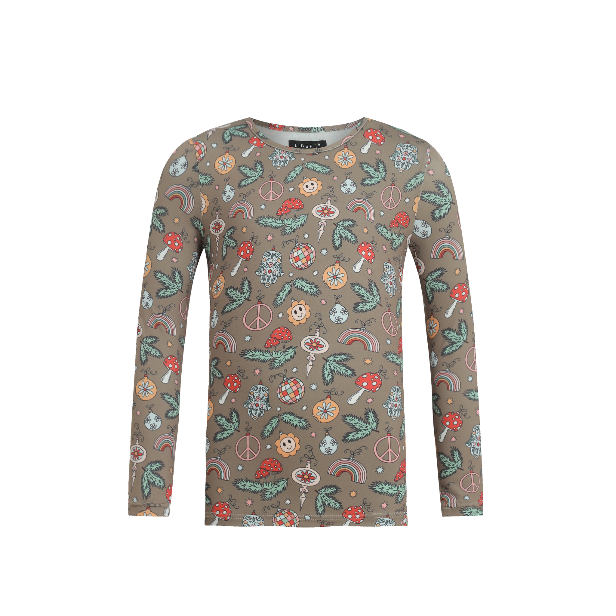 Liberté - Alma KIDS LS T-Shirt, 9659 - Smiley Peace Brown