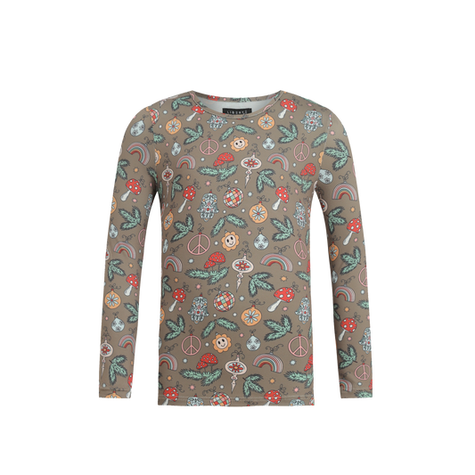 Liberté - Alma KIDS LS T-Shirt, 9659 - Smiley Peace Brown