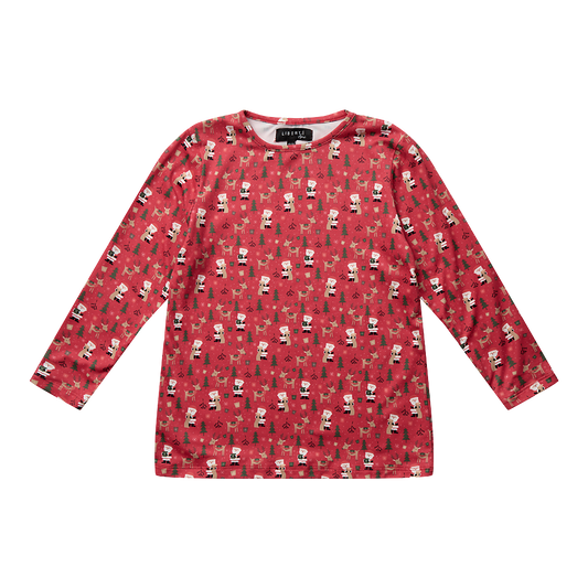 Liberté - Alma KIDS LS T-Shirt, 9659 - Santas Wishlist Red X-Mas