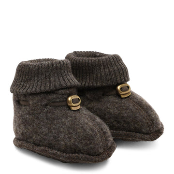 Mikk-Line - Wool Footies, 9815NOOS - Dark Brown Melange