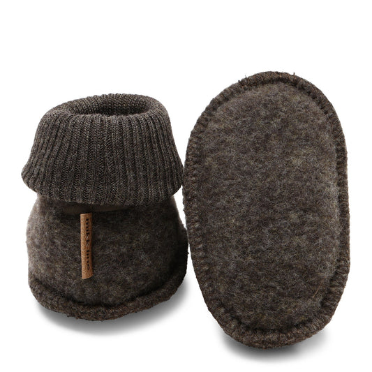 Mikk-Line - Wool Footies, 9815NOOS - Dark Brown Melange