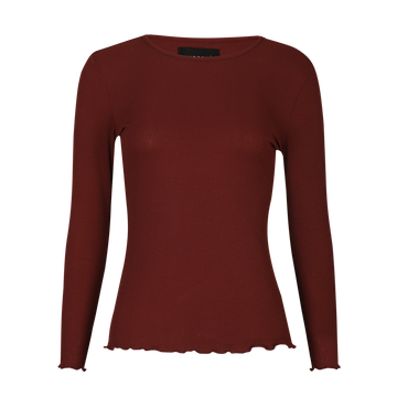 Liberté - Natalia LS Round Neck Blouse, 9914 - Bordeaux
