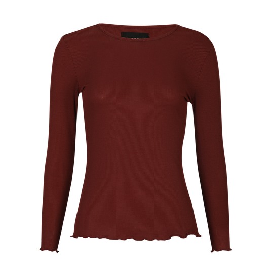 Liberté - Natalia LS Round Neck Blouse, 9914 - Bordeaux