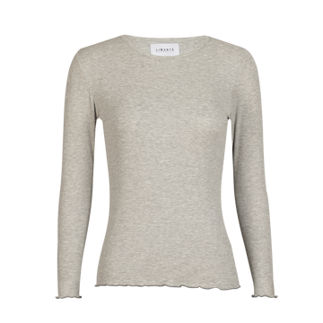 Liberté - Natalia LS Round Neck Blouse, 9914 - Grey Melange