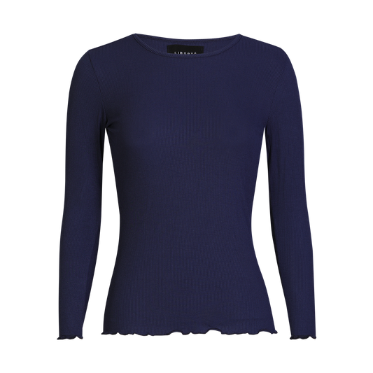 Liberté - Natalia LS Round Neck Blouse, 9914 - Midnight Navy
