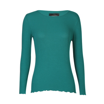 Liberté - Natalia LS Round Neck Blouse, 9914 - Bottlegreen