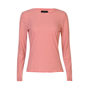 Liberté - Natalia LS Round Neck Blouse, 9914 - Red Creme Gold Stripe
