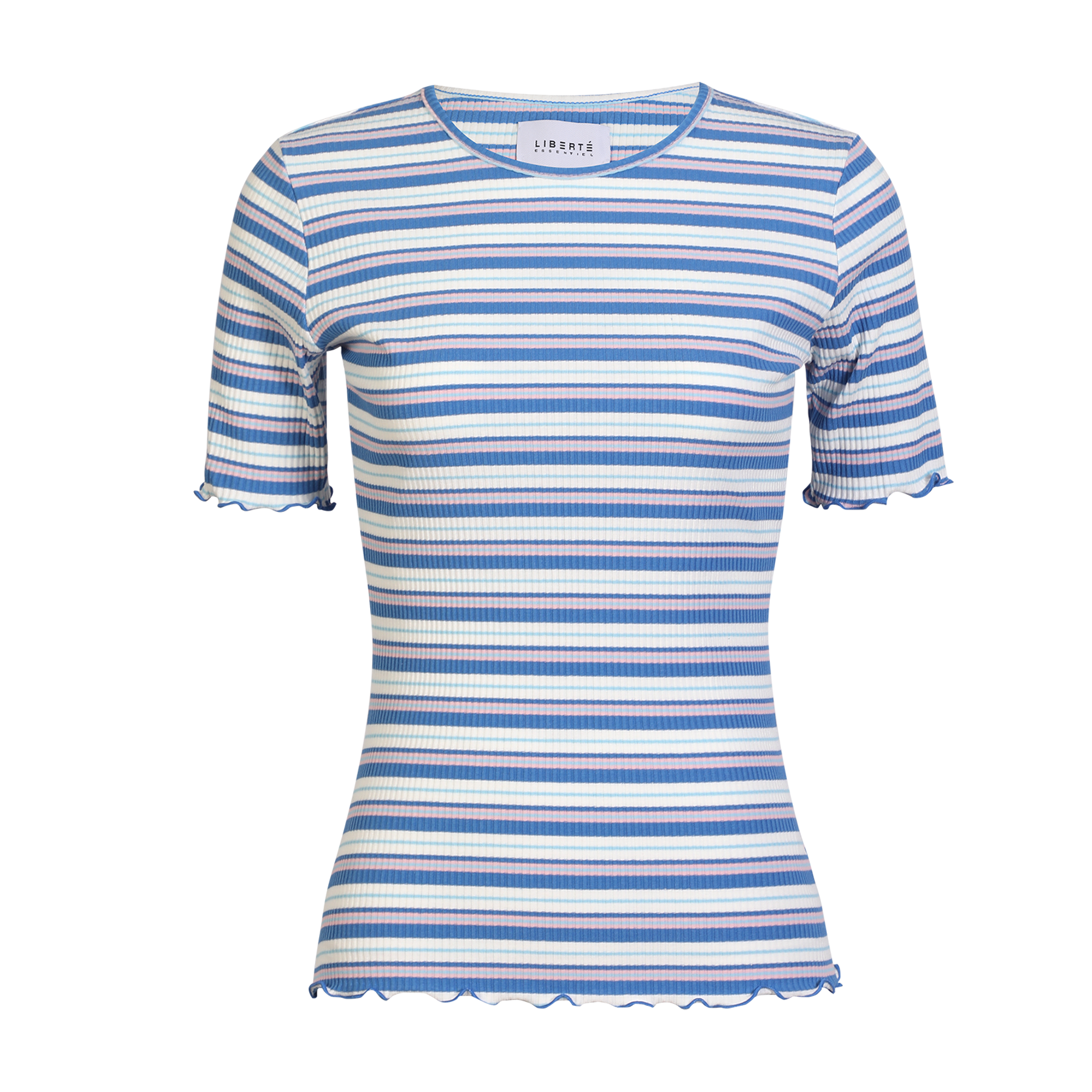 Liberté - Natalia SS Blouse, 9971 - Blue White Rose Stripe
