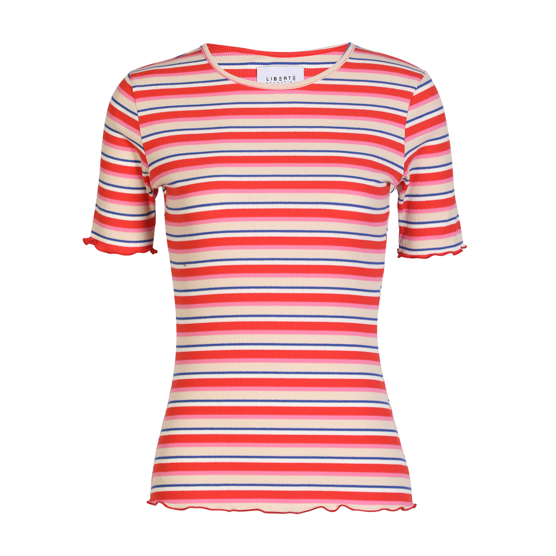 Liberté - Natalia SS Blouse, 9971 - Creme Orange Blue Stripe