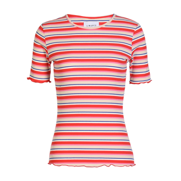 Liberté - Natalia SS Blouse, 9971 - Creme Orange Blue Stripe