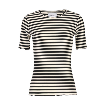 Liberté - Natalia SS Blouse, 9971 - Black Creme Stripe