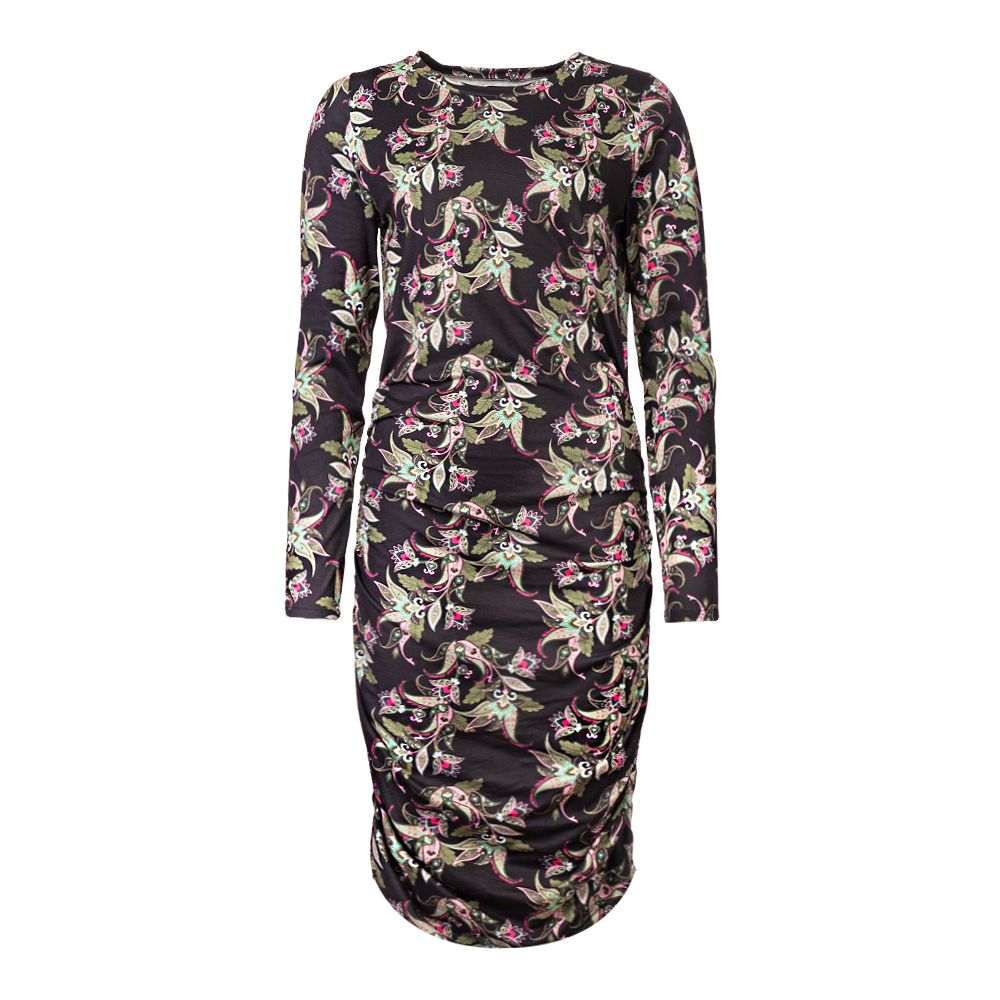 Liberté - Alma Long Dress LS, 9506 - Army Pink Paisley