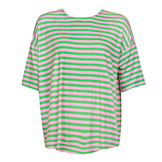Liberté - Alma T-shirt SS, 9519 - Green Pink Stripe