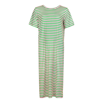Liberté - Alma T-shirt Dress SS, 9562 - Green Pink Stripe