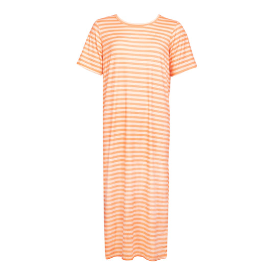 Liberté - Alma T-shirt Dress SS, 9562 - Orange Peach Stripe