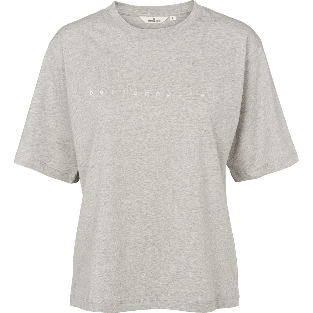 Basic Apparel - Raja Logo Tee SS - Light Grey Melange