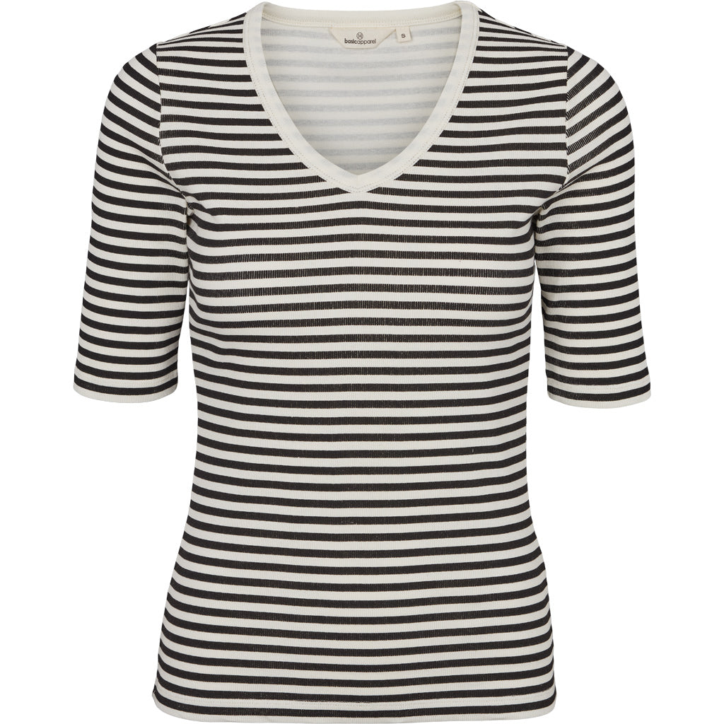 Basic Apparel - Ludmilla SS Tee - Whisper White / Black