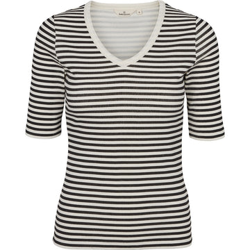Basic Apparel - Ludmilla SS Tee - Whisper White / Black