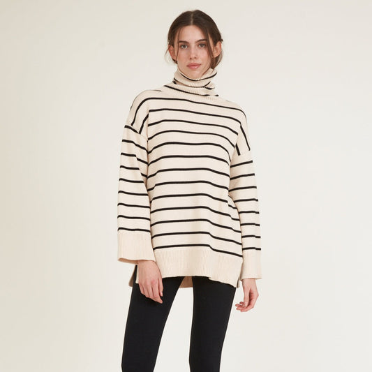 Basic Apparel - Winie T-Sweater - Birch / Black