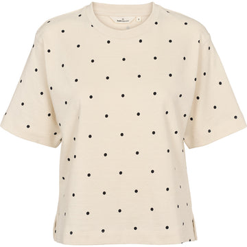 Basic Apparel - Anneli Oversized Tee - Birch / Black Dot