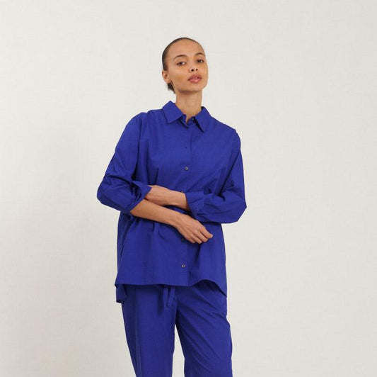 Basic Apparel - Vilde Loose Shirt - Clematis Blue