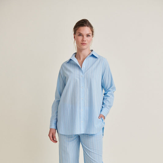 Basic Apparel - Marina LS Shirt - Airy Blue / Lotus / Birch / Classic Blue