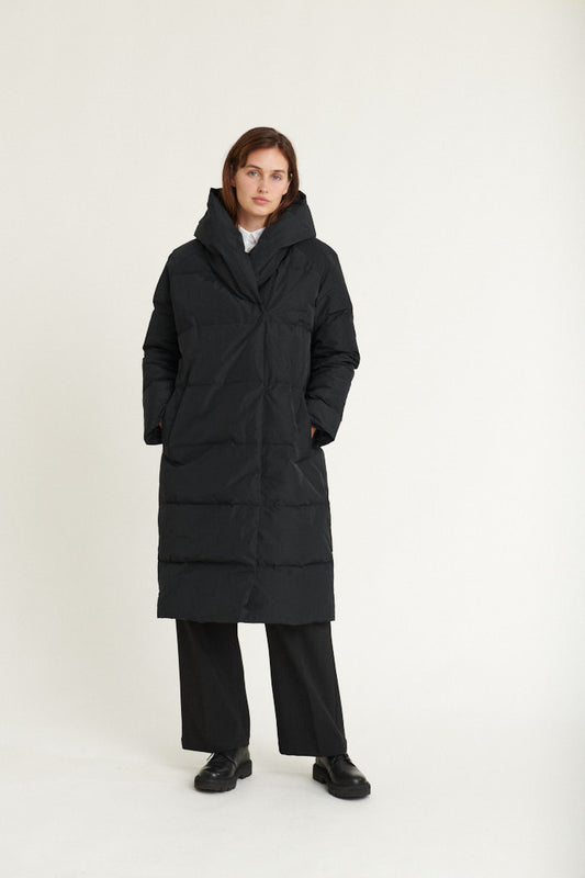 Basic Apparel - Tenna Shawl Collar Coat - Black