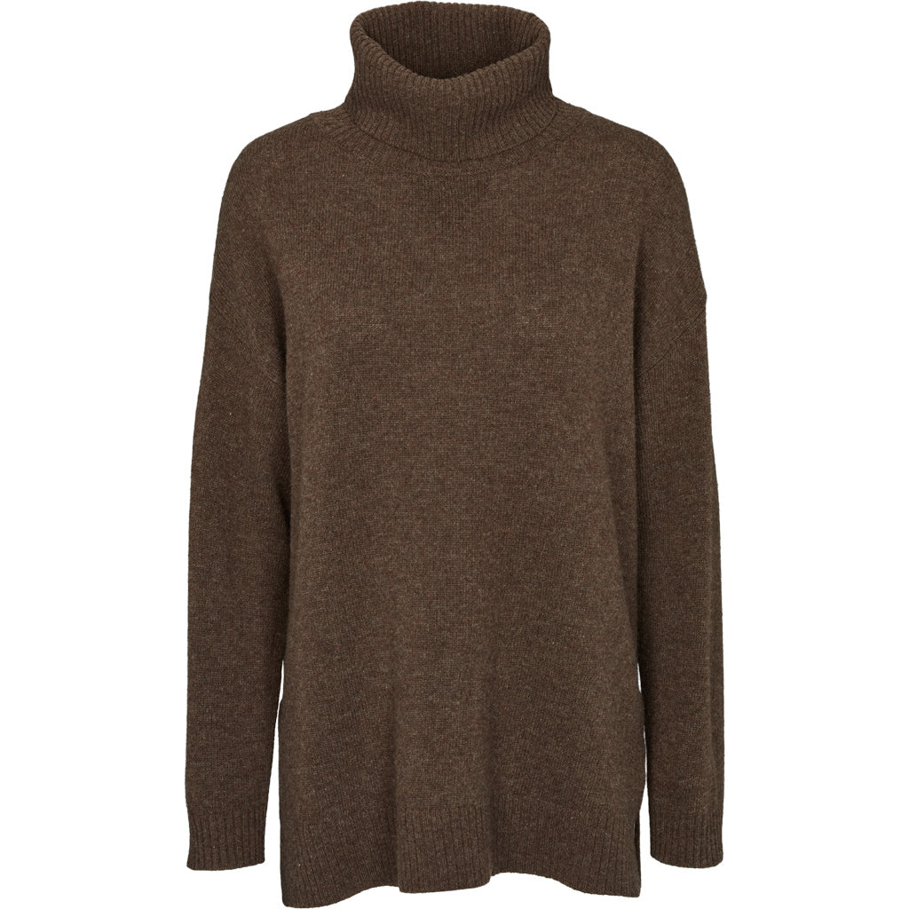 Basic Apparel - Line T-Neck - Brown Melange