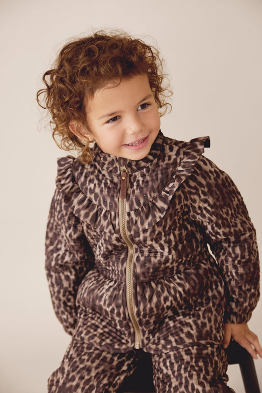 EN FANT - Thermal Set W. Frills, AOP, 240470 - Pine Bark