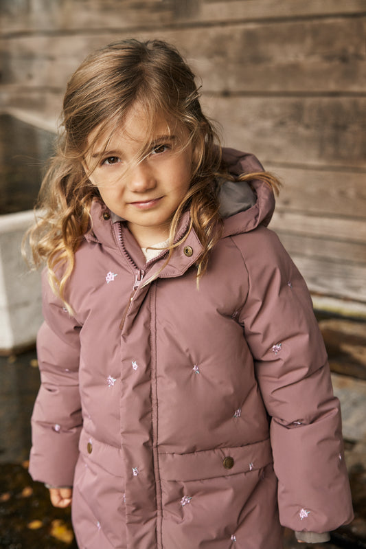 EN FANT - Jacket Puffer W. Embroidery, 240334 - Rose Taupe