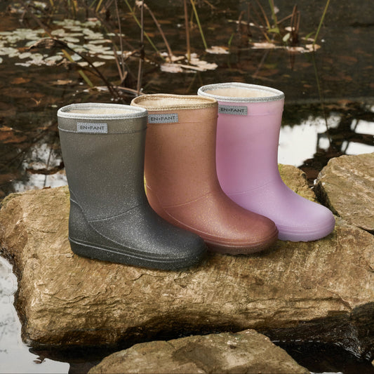 EN FANT - Thermo Boots Glitter, 250381 - Rose Taupe / Gold