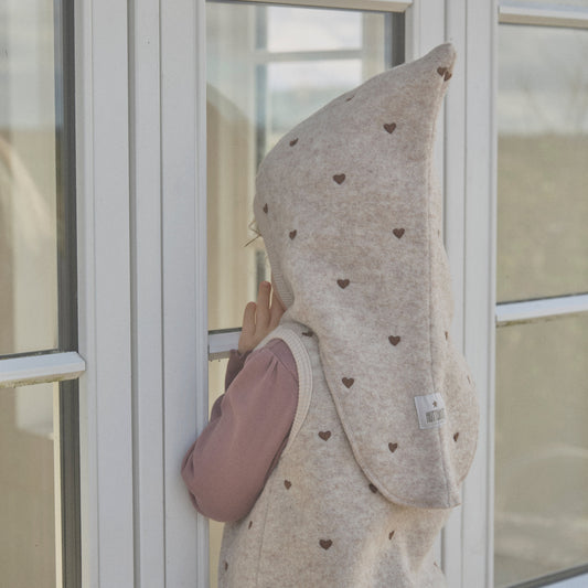 HUTTEliHUT - Balaclava All Over Emb. Wool, 460337 - Sand Melange