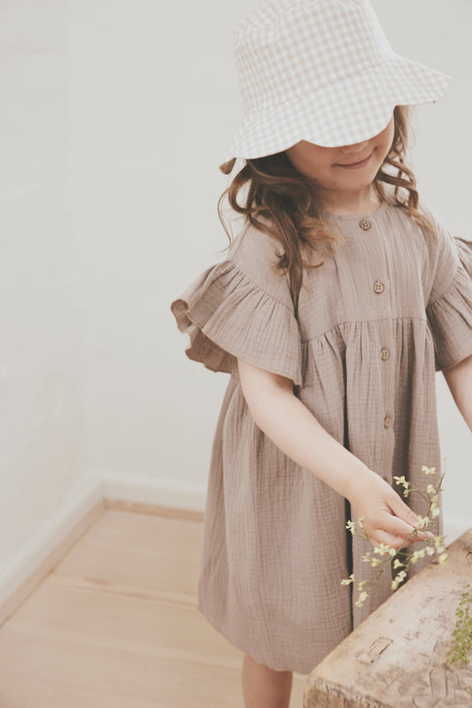 HUTTEliHUT - Dress SS Muslin, 480909 - Moon Rock