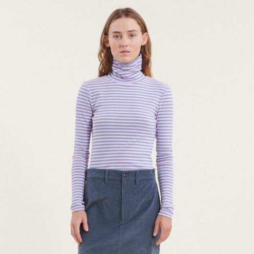 Basic Apparel - Ludmilla LS High Neck - Sweet Lilac / Windward Blue
