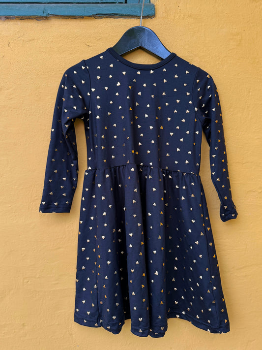 Liberté - Alma KIDS LS Babydoll Dress, 9658 - Black Gold Heart