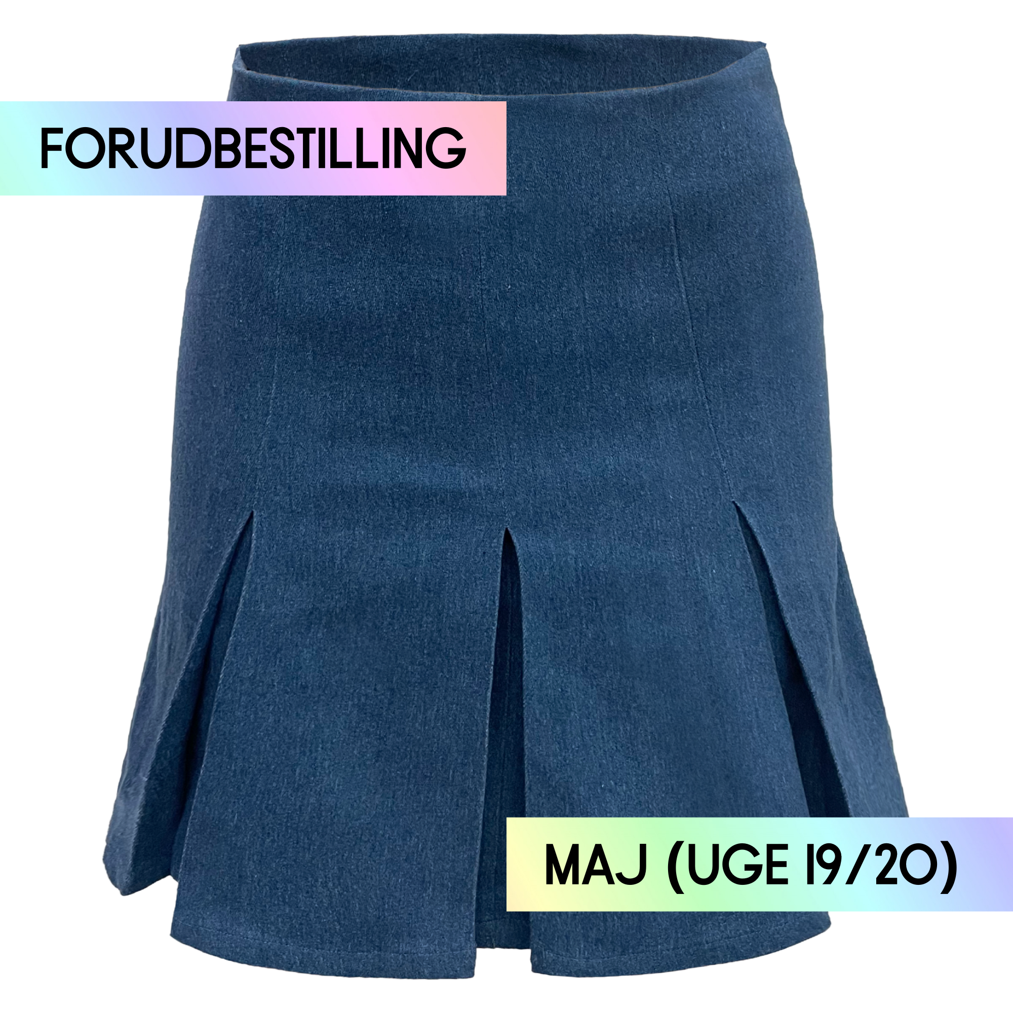FORUDBESTILLING // Liberté - Asta Plisse Skirt, 22211 - Blue Denim (Levering ca. uge 19/20)