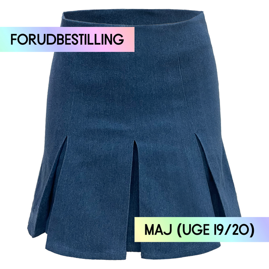 FORUDBESTILLING // Liberté - Asta Plisse Skirt, 22211 - Blue Denim (Levering ca. uge 19/20)