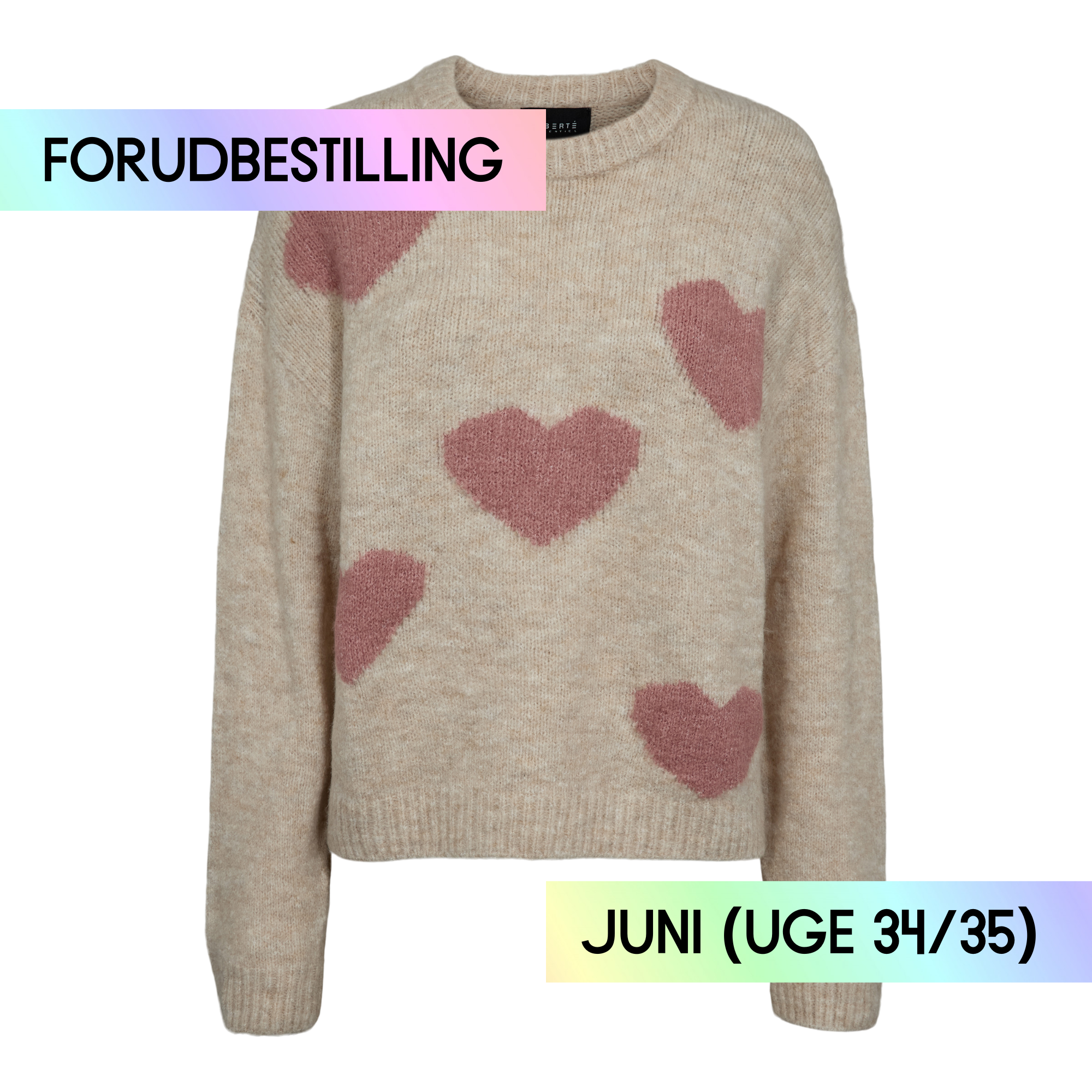FORUDBESTILLING // Liberté - Fro Heart Pullover, 22259 - Ivory Rose Heart (Levering ca. uge 34/35)