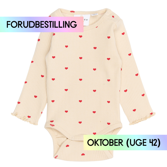 FORUDBESTILLING // THE NEW Siblings - Rhea LS Rib Body, TNSB6461 - Gardenia AOP (Levering ca. uge 42/43)