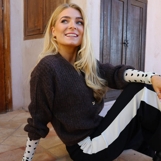 FORUDBESTILLING // Liberté - Fro O-Neck Cardigan, 22260 - Chocolate (Levering ca. uge 34/35)