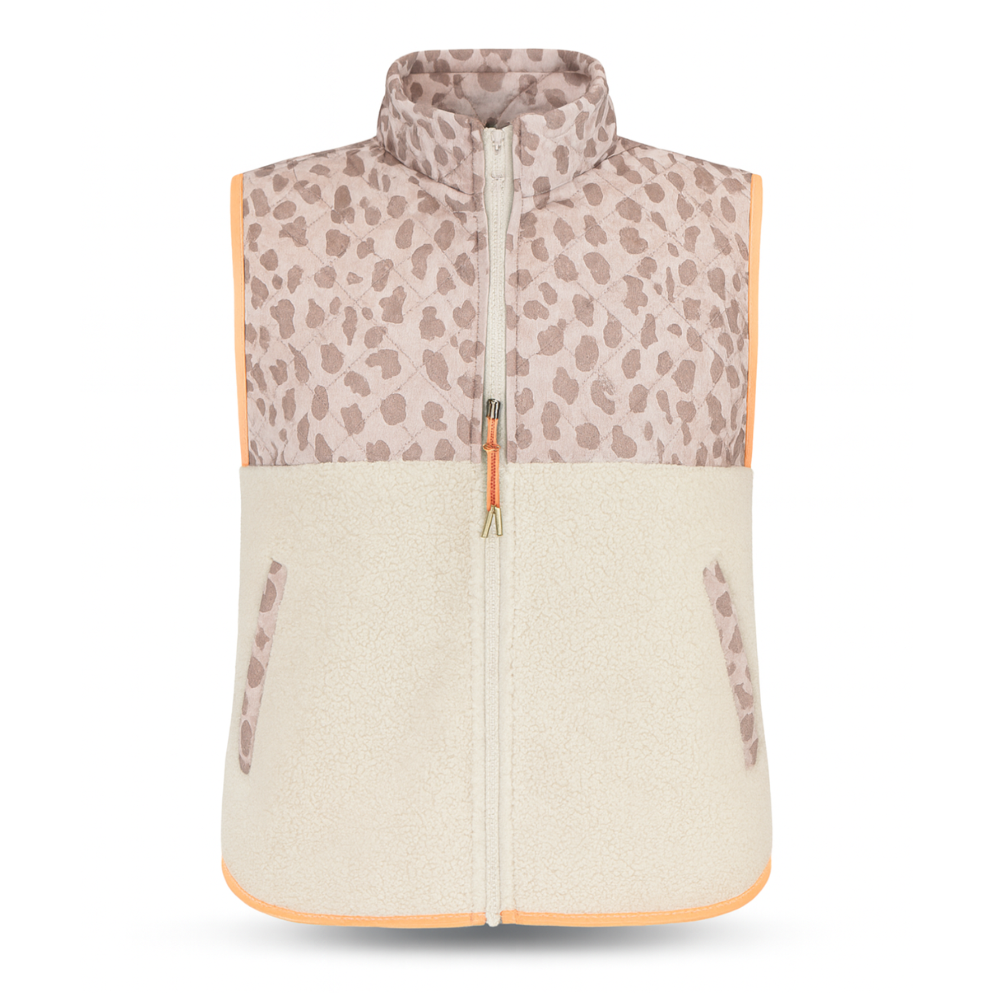 Liberté - Teddy Leo Vest, 22173 - Creme Pale Lux Leo Neon Orange