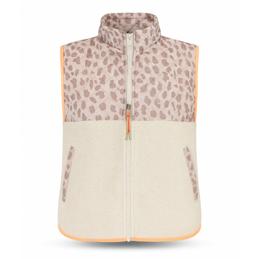 Liberté - Teddy Leo Vest, 22173 - Creme Pale Lux Leo Neon Orange