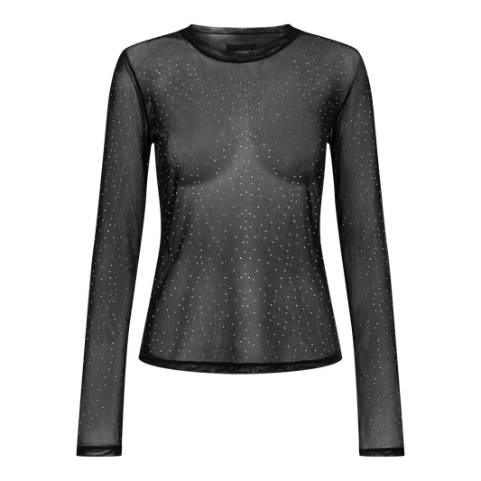 Liberté - Mesh LS Sparkle T-shirt, 22134 - Black Diamond Dot