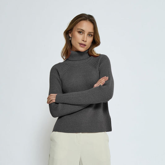 Minus - Ava Knit Turtleneck, MI4196 - Light Grey Melange