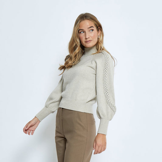 Minus - Vera High Neck Knit Pullover, MI6293 - Light Birch